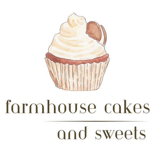 Cupcake on top of Farmhouse Cakes and Sweets Text